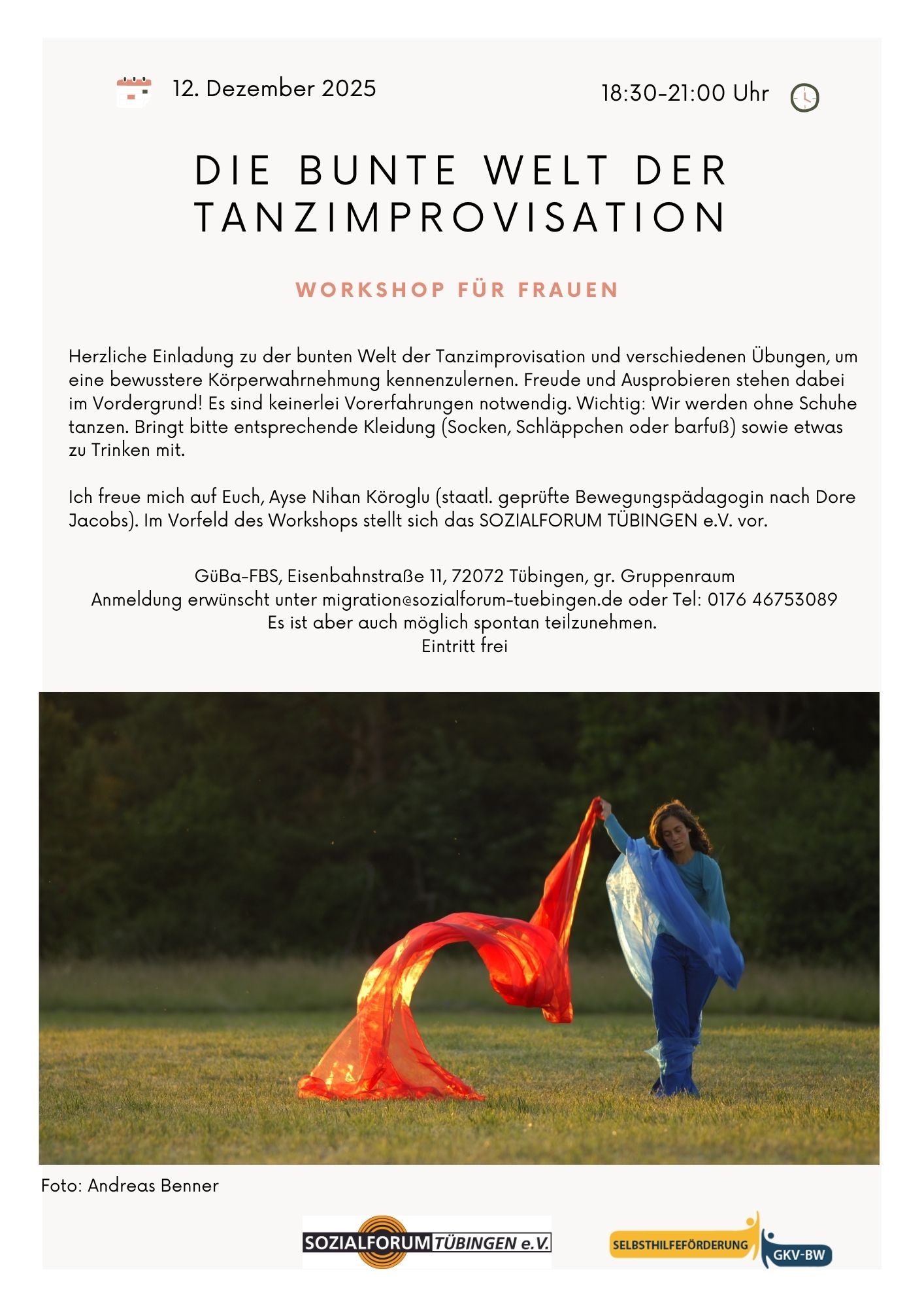 Einladung Tanzworkshop am 12 Dezember 2025
